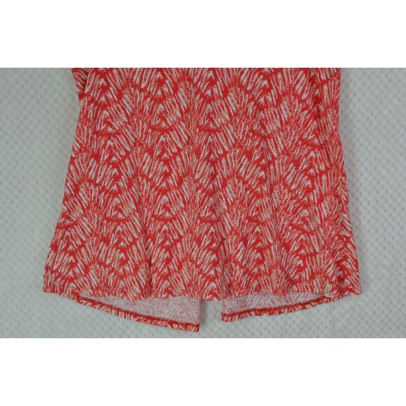 Woolrich Women's XL Red Abstract Print Sleeveless Split Back Top - Picture 3 of 11